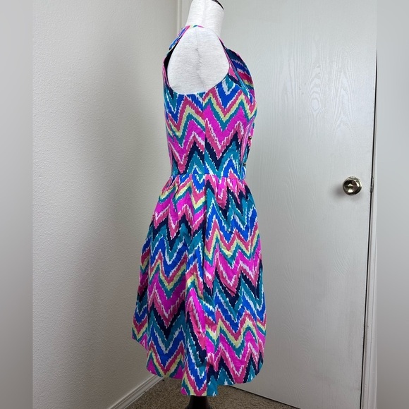 Lilly Pulitzer Sherlynn Hearts a Flutter Pink
Chevron Fit and Flare Dress Size 0 - Picture 6 of 11